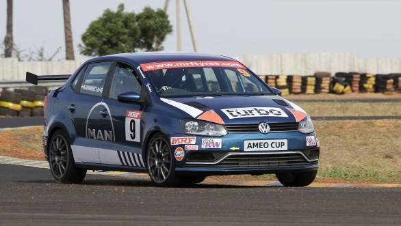 Karminder Singh took pole for Race 1 of the 2017 Volkswagen Ameo Cup