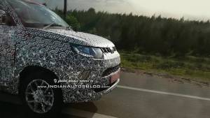 Spotted: 2017 Mahindra KUV100 facelift caught testing in India