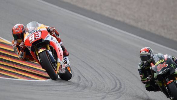 Marquez leads from home hero Jonas Folger at Sachsenring