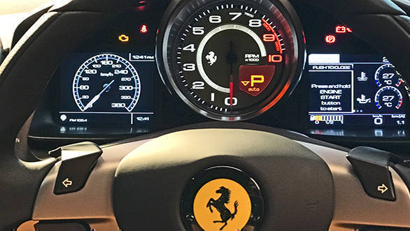2017 Ferrari GTC4Lusso: The instrument cluster is a delight to see with all the possible car information on display