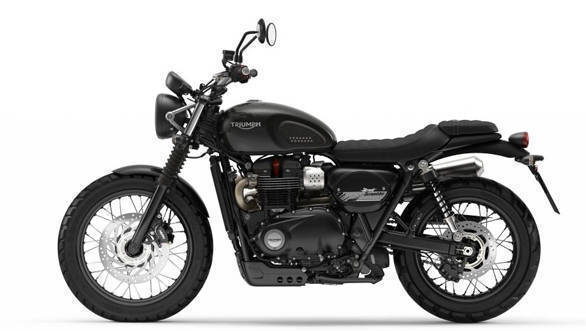The blackened out theme on the design gives the 2017 Triumph Street Scrambler a rugged appeal 
