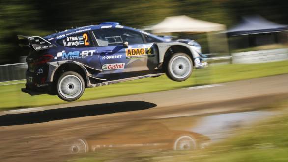 Ott Tanak en route victory at the 2017 Rally of Germany 