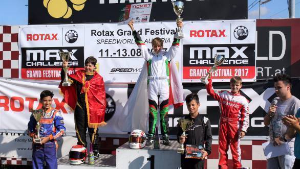 Shahan, in fourth place, with the top five finishers at the Rotax 