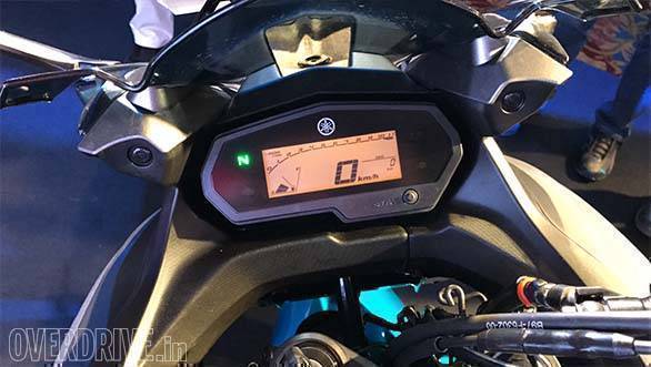 The same meters as the FZ25. They have average fuel efficiency indicator, real time FE indicator and the other tell tale lights
