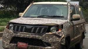 Mahindra TUV300 Plus facelift with BSVI engine spied testing