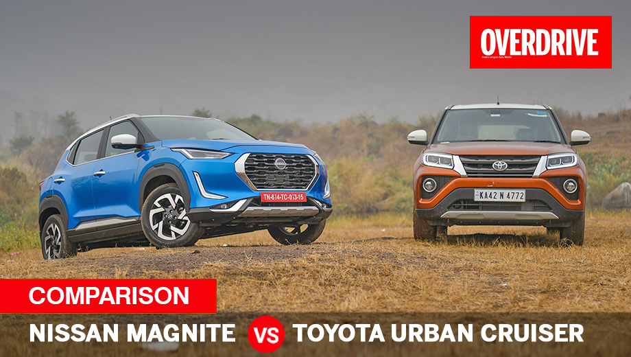 Nissan Magnite vs Toyota Urban Cruiser automatic compact SUV comparo