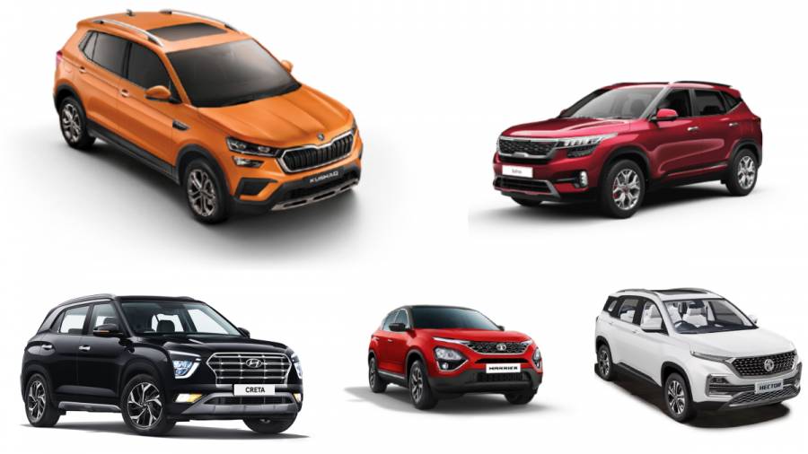 Skoda Kushaq vs Hyundai Creta vs Kia Seltos vs Tata Harrier vs MG Hector 