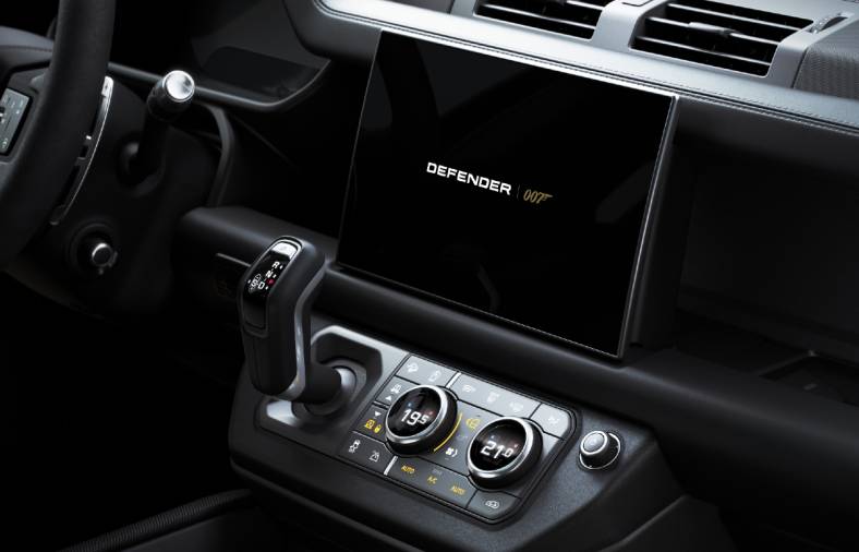 Land Rover Defender V8 Bond Edition interior screen