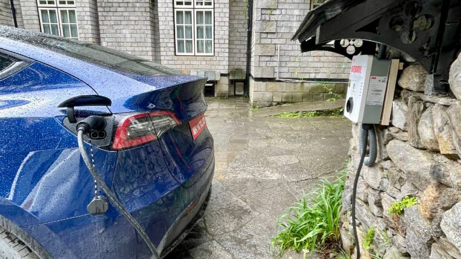 Tesla Model Y spied India exterior charging OVERDRIVE