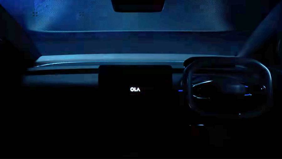 ola electric car interior dashboard teaser
